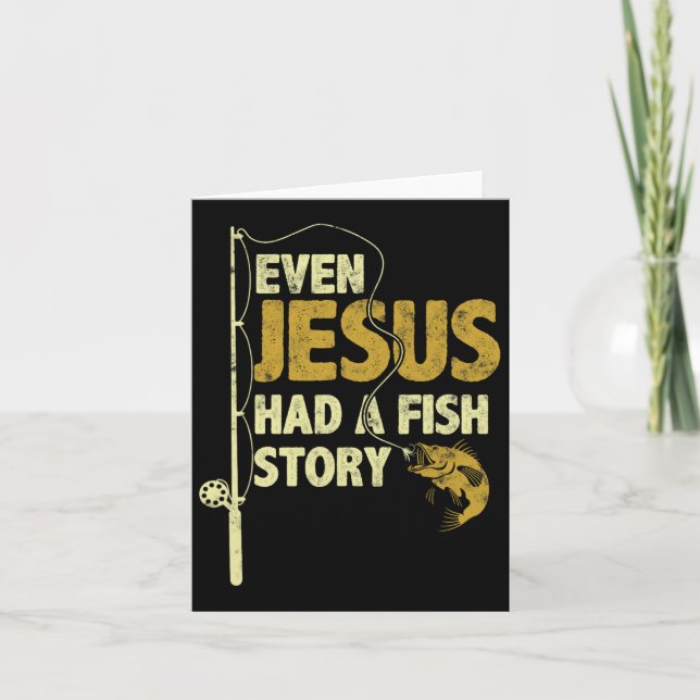 Carte Pêche Même Jésus Avait Une Histoire De Poisson Drô (Devant)