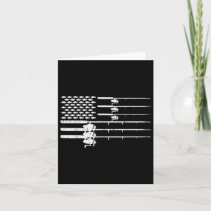 Carte Pêche Nous Drapeau Vintage Patriotique Pêcheur An