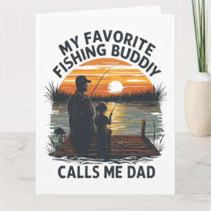 Carte Pêche Papa Coucher de soleil