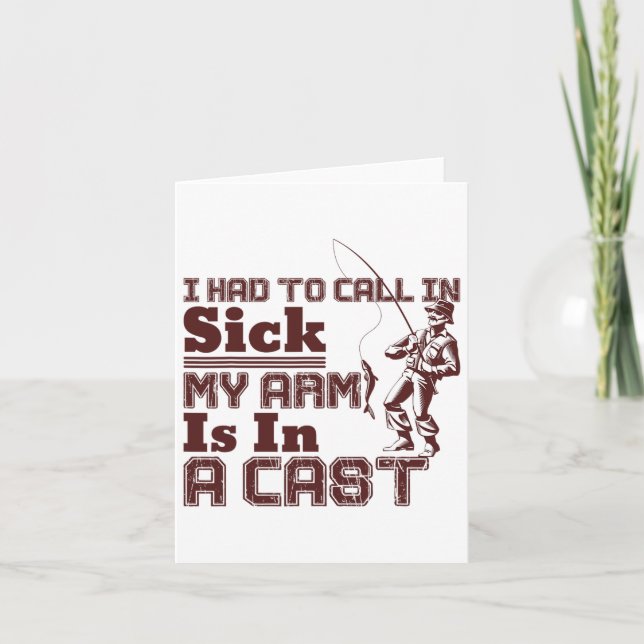 Carte Pêche Que J'Ai Dû Appeler En Malade Mon Bras Est D (Devant)