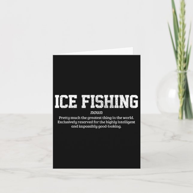 Carte Pêche sur glace Définition Drôle Pêcheur sur glace (Devant)