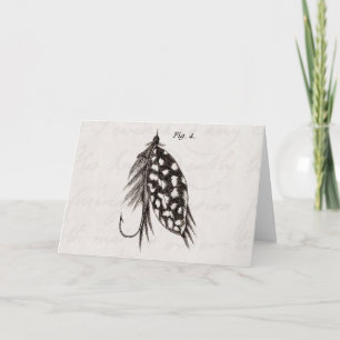 Carte Pêche vintage 1800 Pêche à la ligne Mouches vieill