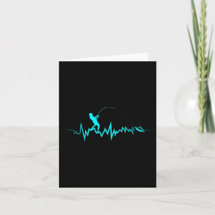 Carte Pêcher Heartbeat Drôle Design pour pêcheur