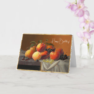 Carte Pêches, raisins et pommes