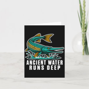 Carte Pêcheur d'alligator gar vintage en détresse eau do