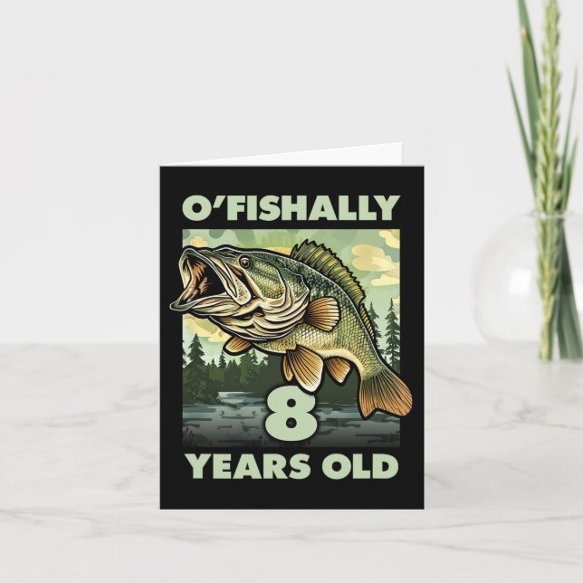 Carte Pêcheur de 8 ans O'Fisherman 8 Pêche 8e Birt (Devant)