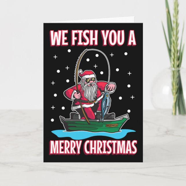 Carte Pêcheur de costume de Noël drôle cool San (Devant)