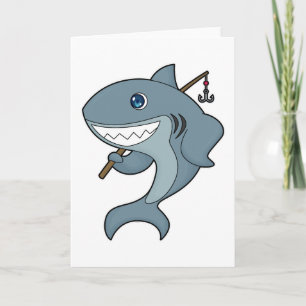 Carte Pêcheur de requin canne à pêche