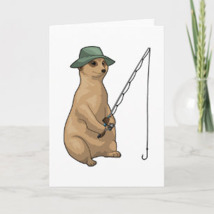 Carte Pêcheur de suricate canne à pêche