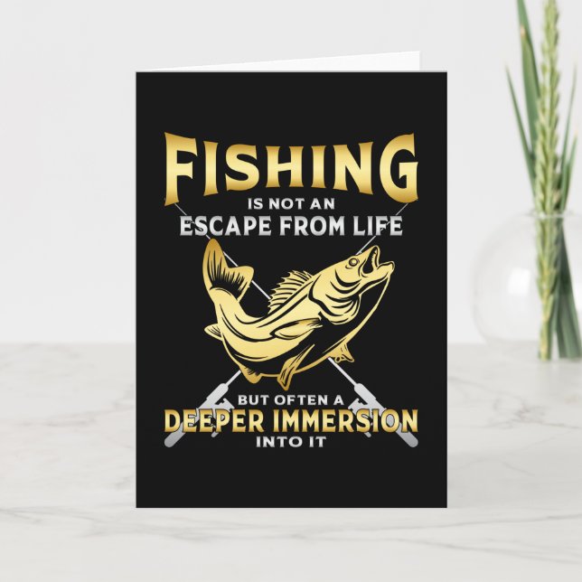 Carte Pêcheur Pêche Aimer Poisson Pêche Rod Drôle Cadeau (Devant)
