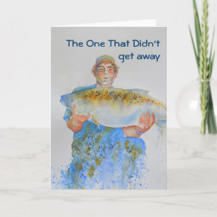 Carte Pêcheur peinture d'aquarelle cadeau de pêche pour 