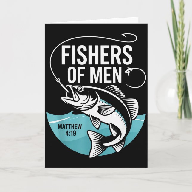 Carte Pêcheurs Chrétiens D'Hommes Matthieu 4 19 Verset (Devant)