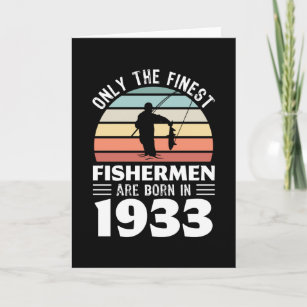 Carte Pêcheurs nés en 1933 90e anniversaire de pêche cad