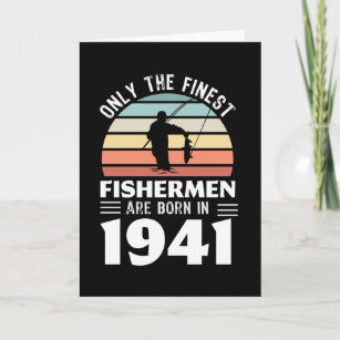Carte Pêcheurs nés en 1941 80e anniversaire de pêche cad