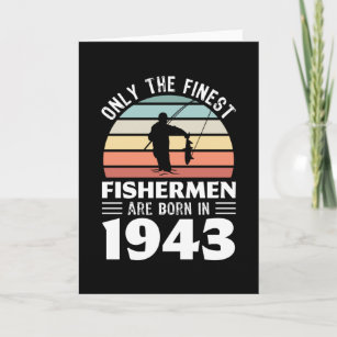 Carte Pêcheurs nés en 1943 80e anniversaire de pêche cad