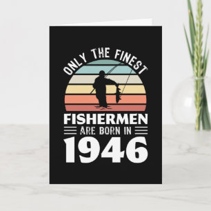 Carte Pêcheurs nés en 1946 80e anniversaire de pêche cad