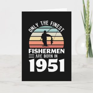 Carte Pêcheurs nés en 1951 70e anniversaire de pêche cad