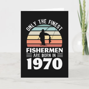 Carte Pêcheurs nés en 1970 60e anniversaire de pêche cad
