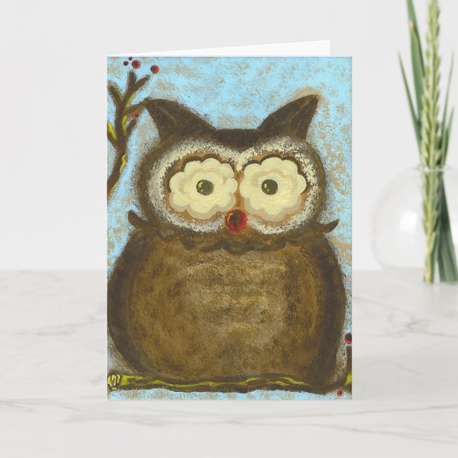 Carte PedagogyGreetings : Winterberry de hibou (Devant)