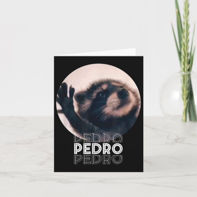 Carte Pedro Racoon Danse Populaire Mème Internet Mapache (Devant)