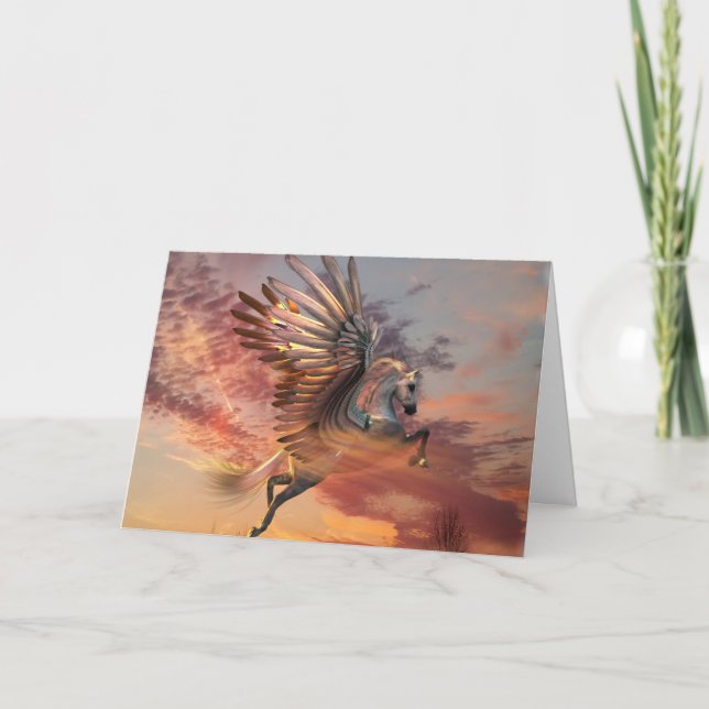 Carte Pegasus Sunset 5" x 7" Std avec enveloppe in (Devant)