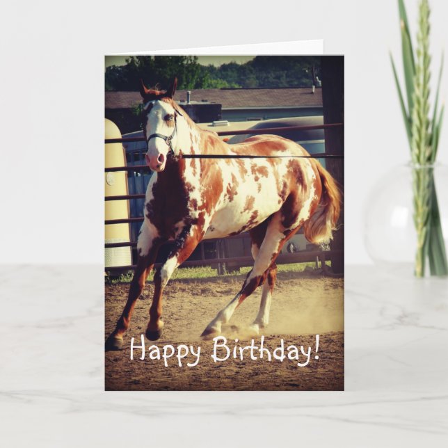 Carte Peignez le cheval, anniversaire (Devant)