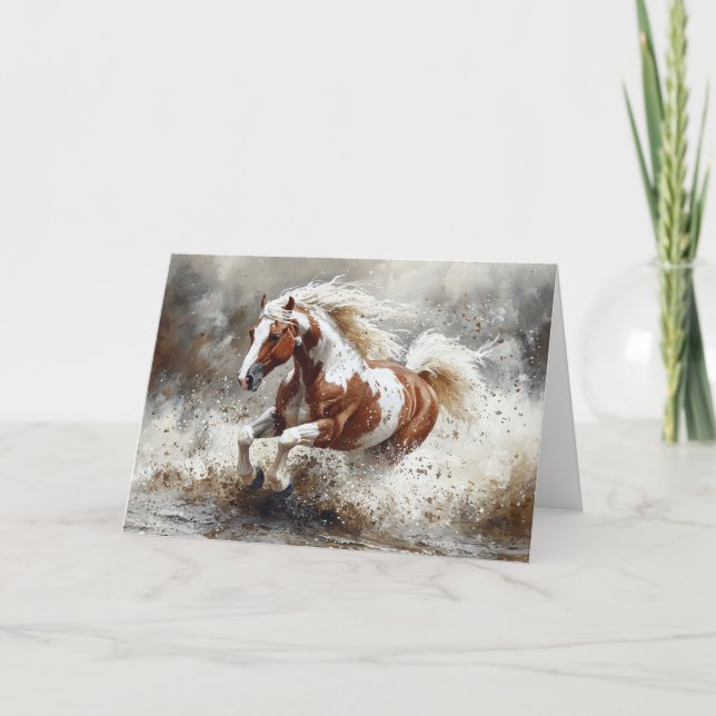 Carte Peindre Un Cheval Qui Traverse L'Eau (Devant)