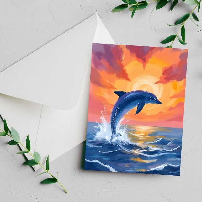 Carte peinte à l'aquarelle du coucher de soleil du (Créateur téléchargé)