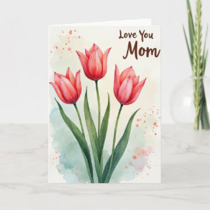 Carte peinte de la fête des mères rosée