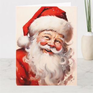 Carte Peinture à l'aquarelle père noël