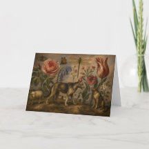 Peinture à l'huile botanique et faune forestière