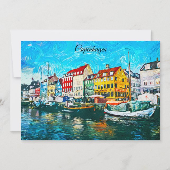 Carte Peinture à l'huile de Copenhague sur le front de m (Devant)