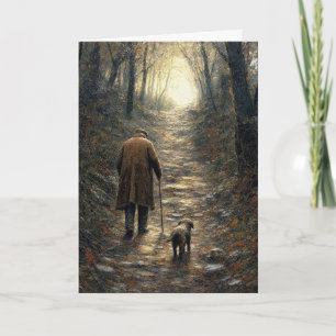 Carte Peinture à l'impasto d'un homme et de son chien ma