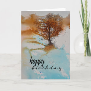 Carte Peinture Abstraite Paysage Arbre Art Anniversaire