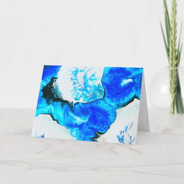 Carte Peinture abstraite sauvage d'encre d'argent et (Devant)