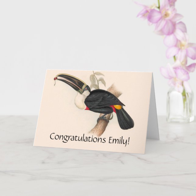 Carte Peinture animalière d'antiquités Toucans (Orchidée)