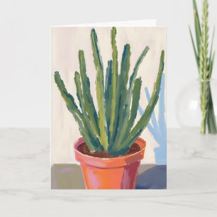 Carte Peinture aquarelle de plante de cactus verts