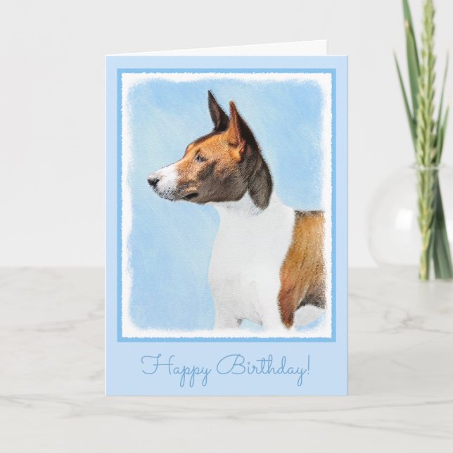 Carte Peinture Basenji - Belle Art Original (Devant)