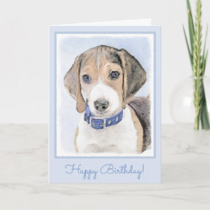 Carte Peinture Beagle - Art original du chien