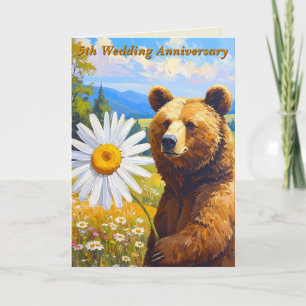 Carte Peinture Bear Daisy Meadow 5e Mariage Anniv.