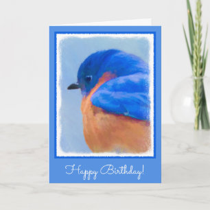 Carte Peinture Bluebird - Art original pour oiseaux