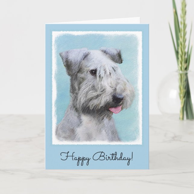 Carte Peinture Cesky Terrier - Cute Original Chien Art (Devant)