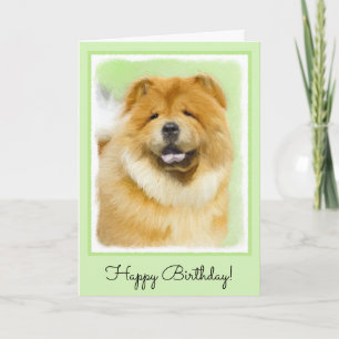 Carte Peinture Chow Chow - Joli art original chien