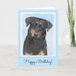 Carte Peinture de Beauceron - Cute Original Chien Art