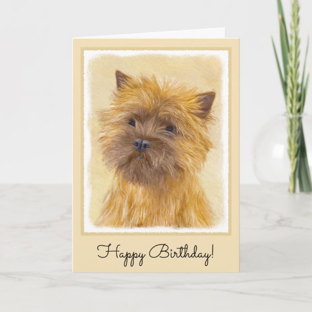 Carte Peinture de Cairn Terrier - Cute Original Dog Art (Devant)