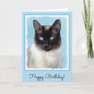 Carte Peinture de chats de Siamese - Cute Original Cat A