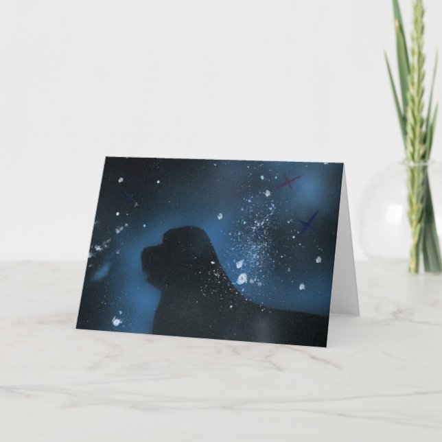 Carte Peinture de chien de Terre-Neuve (Devant)