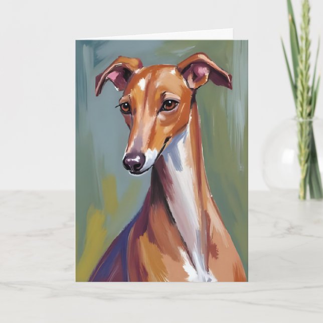 Carte Peinture de chien Lévrier Italien (Devant)