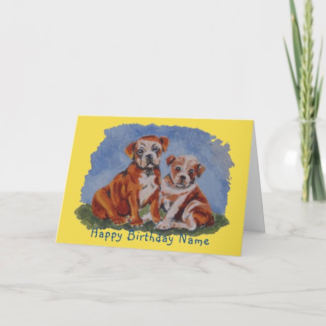 Carte Peinture de chiot Anniversaire (Devant)