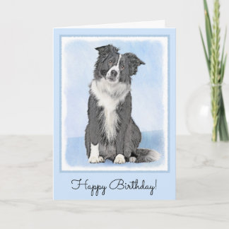 Carte Peinture de collie frontalière - Belle art origina